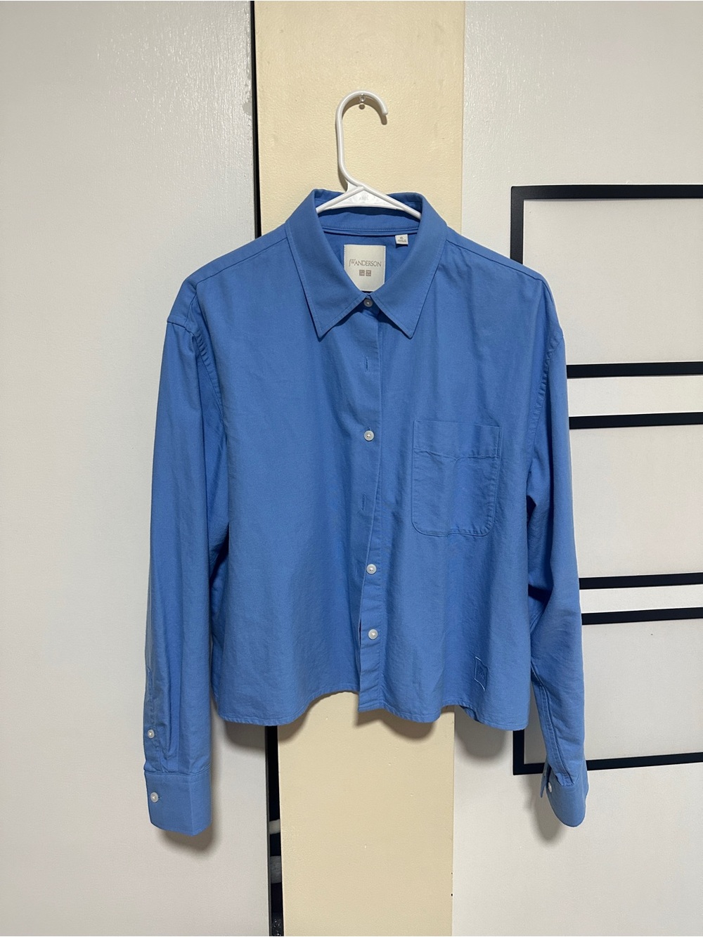 JW Anderson Uniqlo Blue Button Down Cropped Shirt